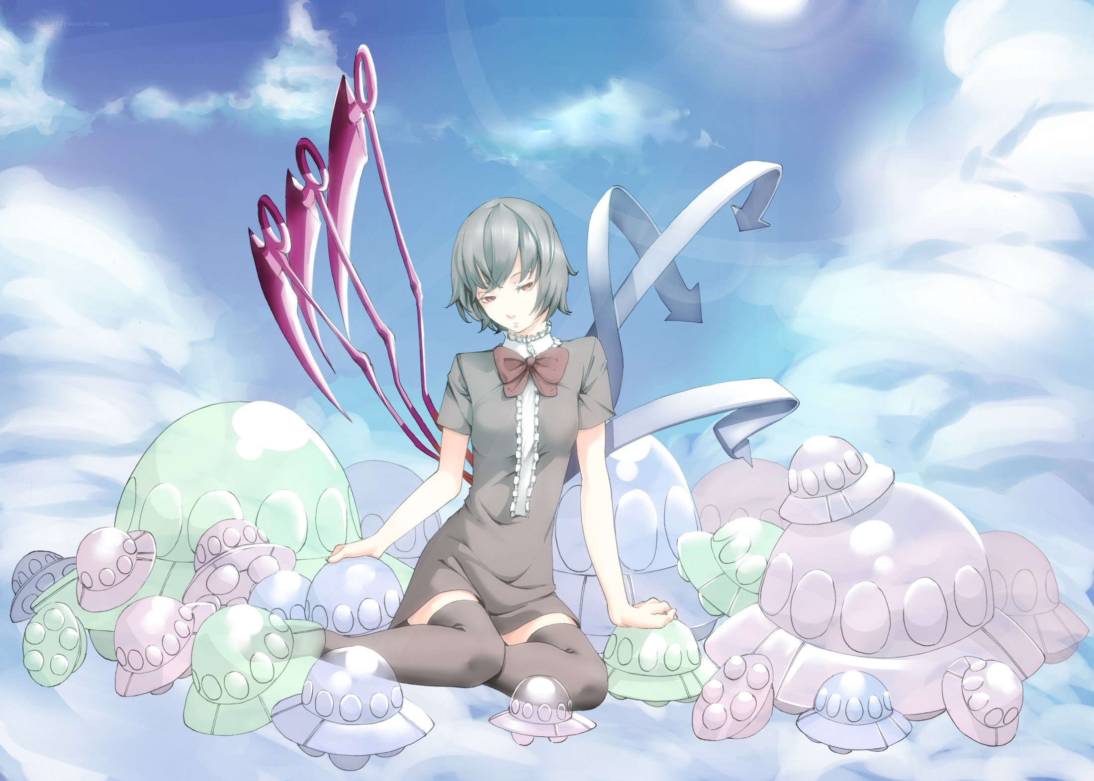 anime girl with alien creatures