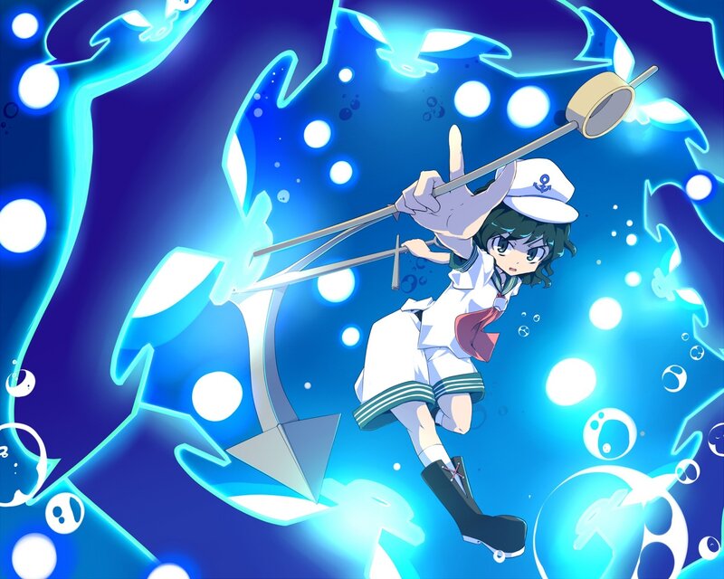 Anime Girl with Anchor — Blue