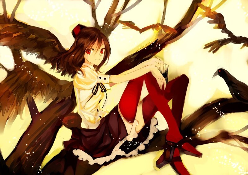 anime girl with angel wings