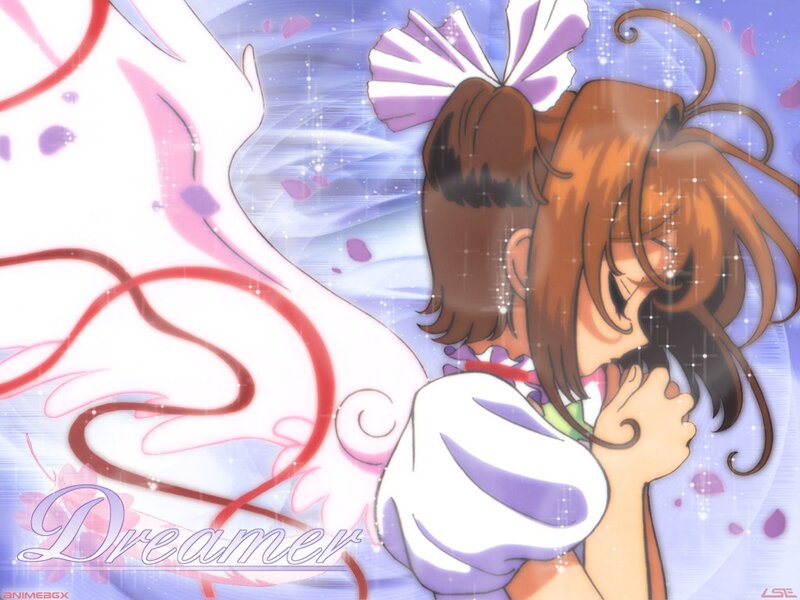 Anime girl with angel wings