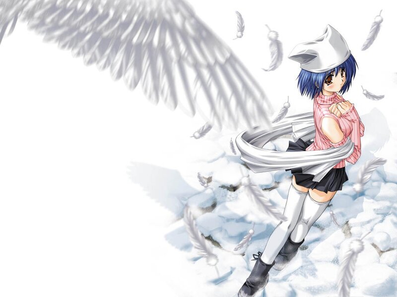 anime girl with angel wings