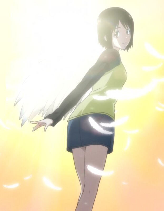 anime girl with angel wings