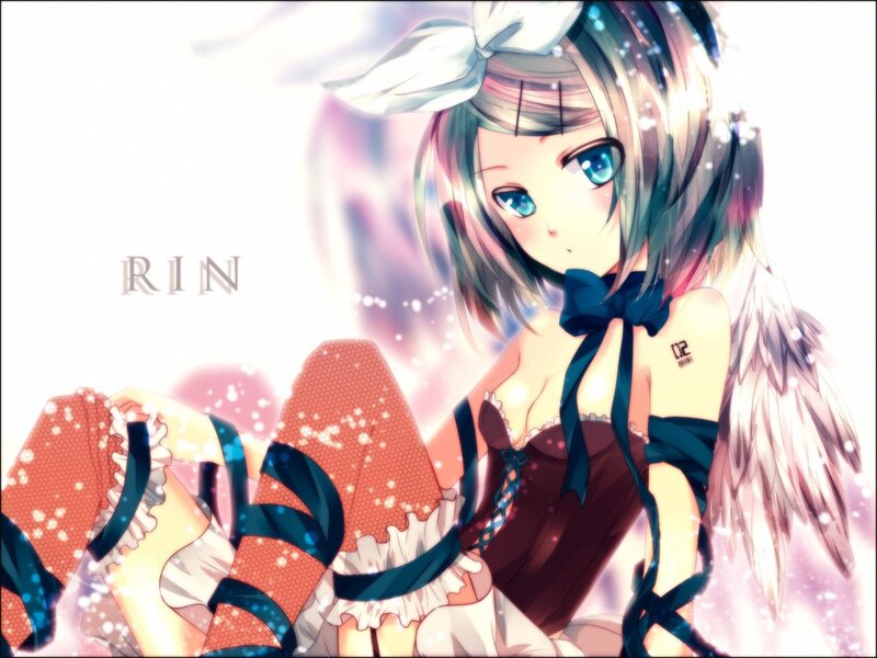 Anime girl with angel wings
