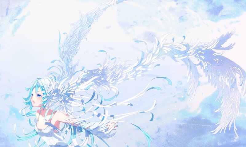 anime girl with angel wings