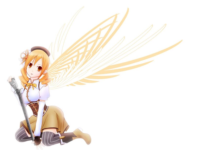 anime girl with angel wings