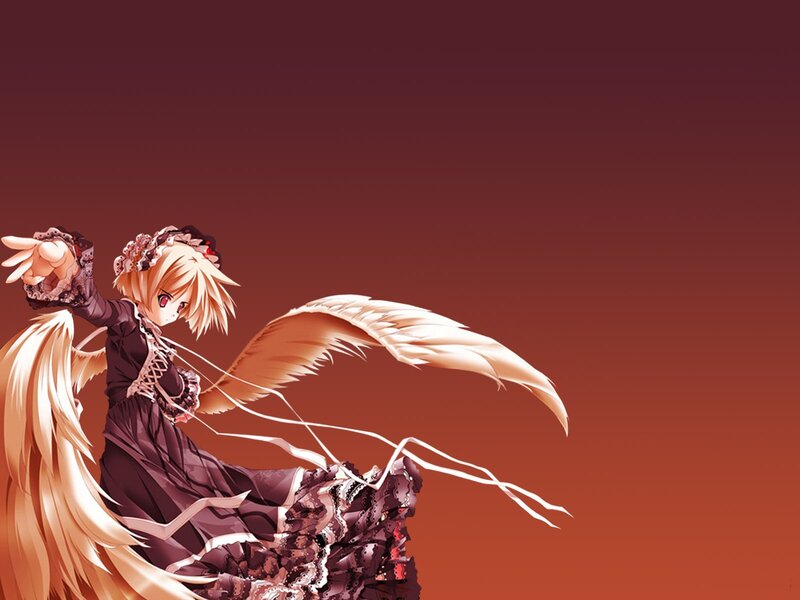 anime girl with angel wings