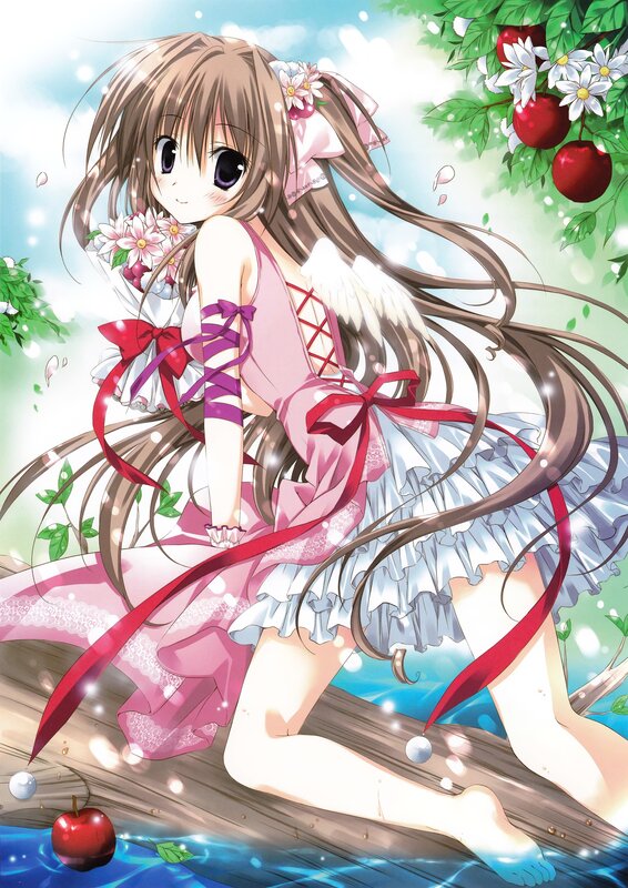 Anime girl with angel wings