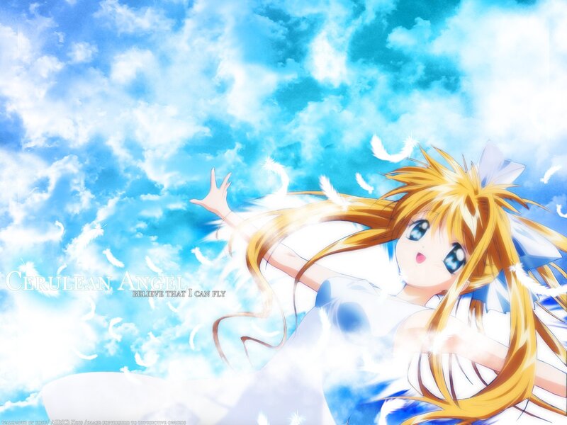 Anime girl with angel wings