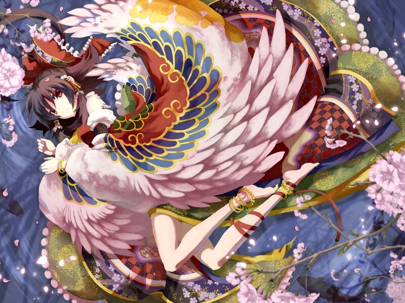Anime girl with angel wings