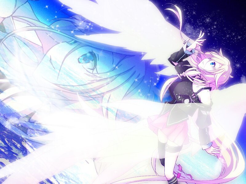 anime girl with angel wings
