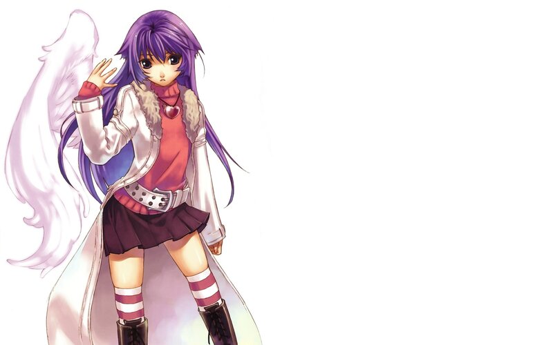 anime girl with angel wings