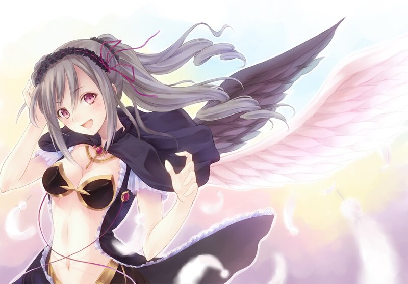 anime girl with angel wings