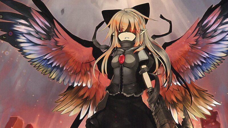 anime girl with angel wings