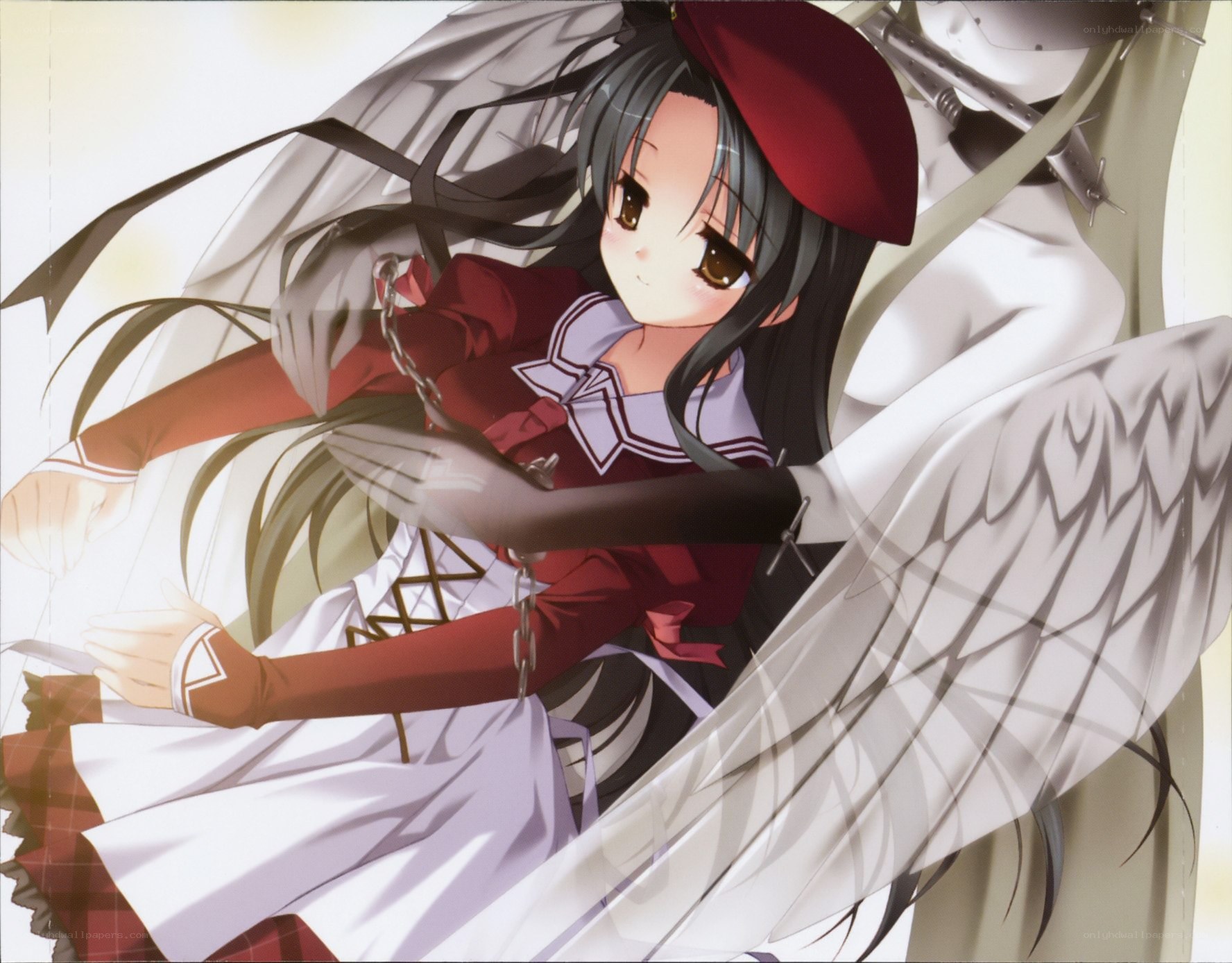 anime girl with angel wings