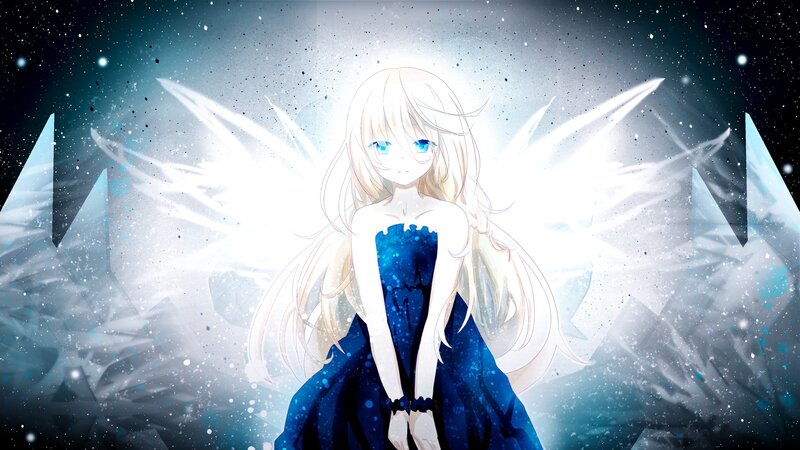 anime girl with angel wings