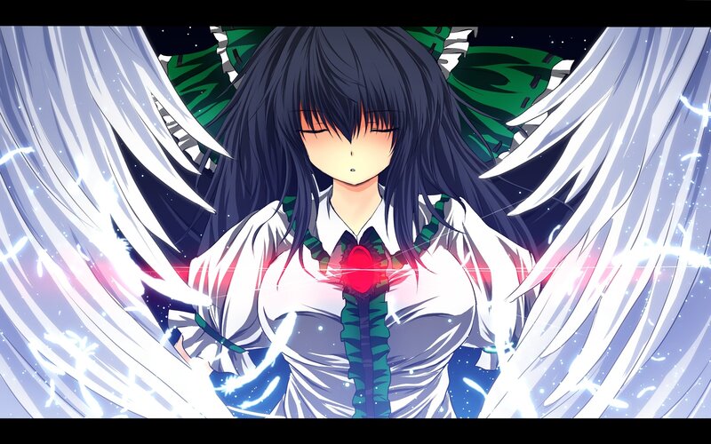 anime girl with angel wings