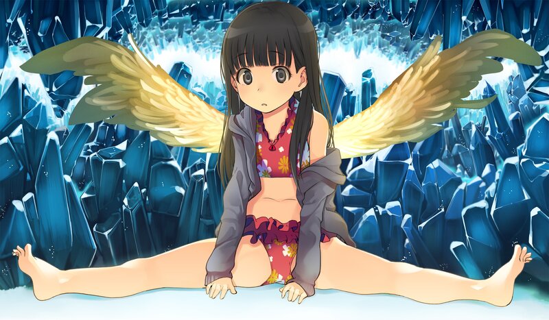 anime girl with angel wings