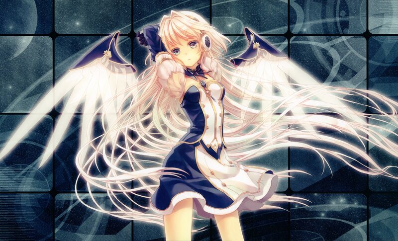anime girl with angel wings