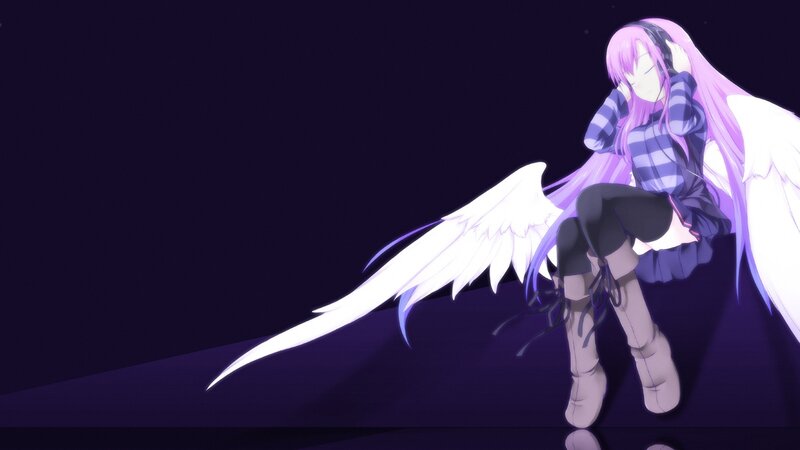 anime girl with angel wings