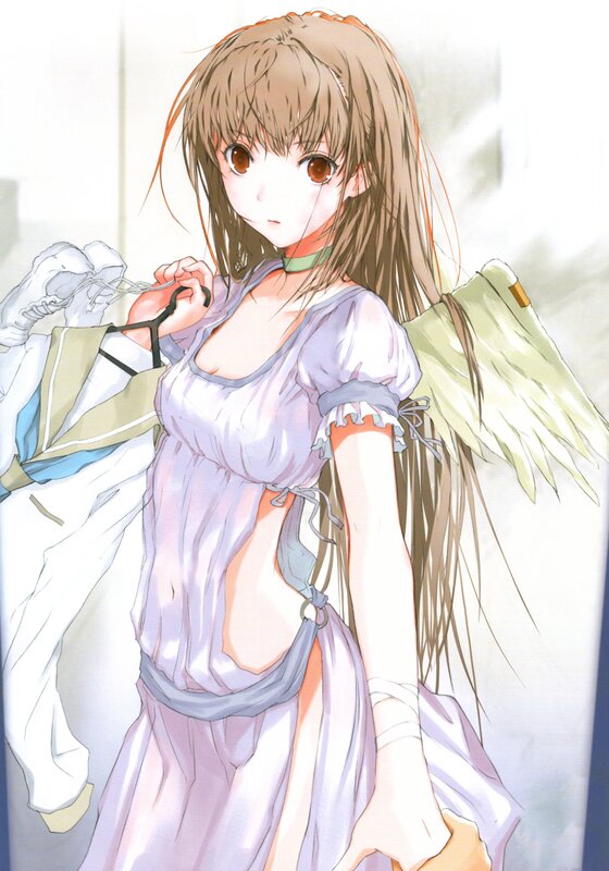 anime girl with angel wings