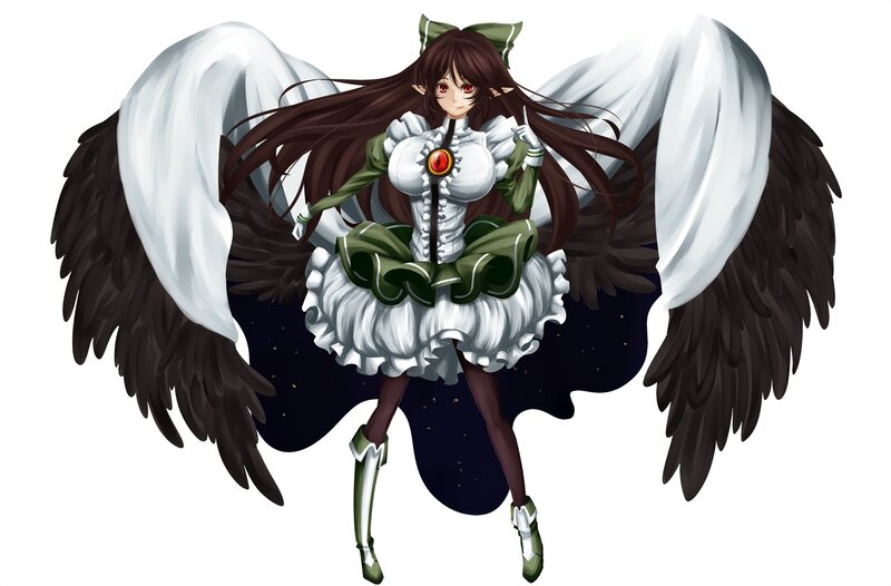 anime girl with angel wings