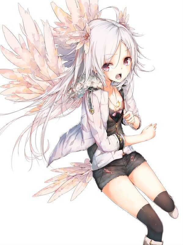 anime girl with angel wings