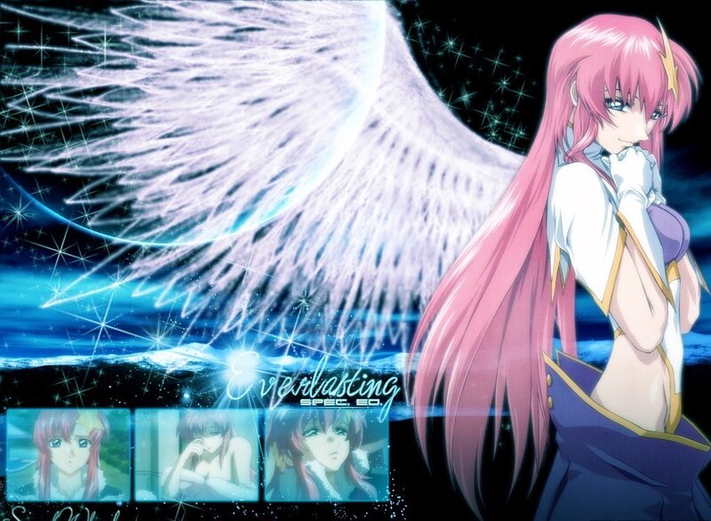 Anime girl with angel wings