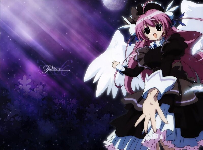 Anime girl with angel wings