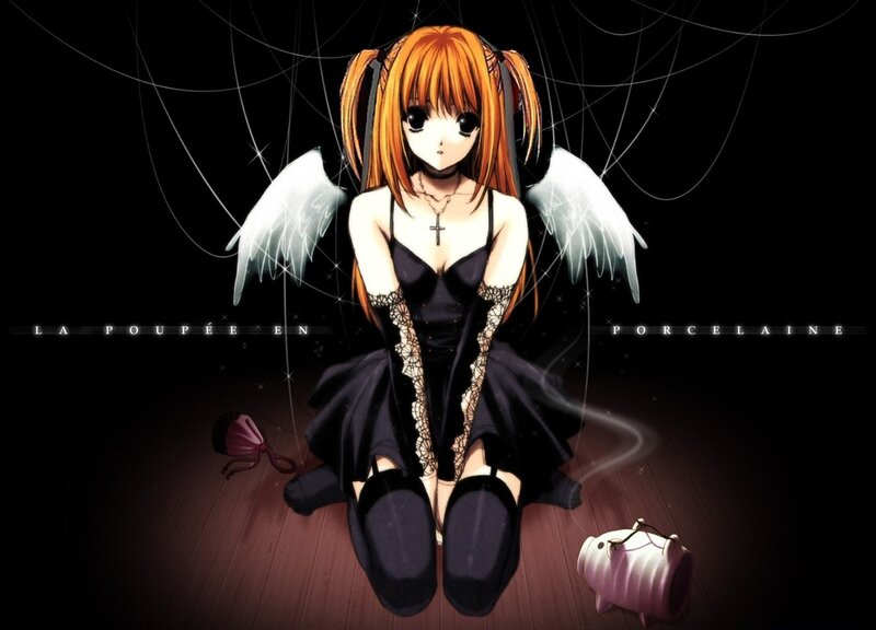 anime girl with angel wings