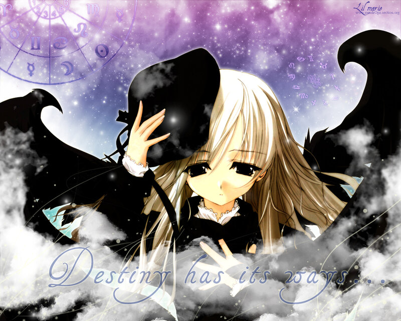Anime girl with angel wings