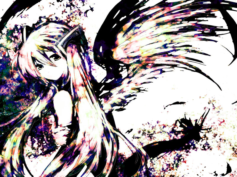 anime girl with angel wings