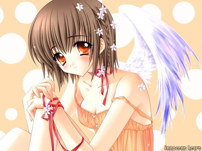 anime girl with angel wings