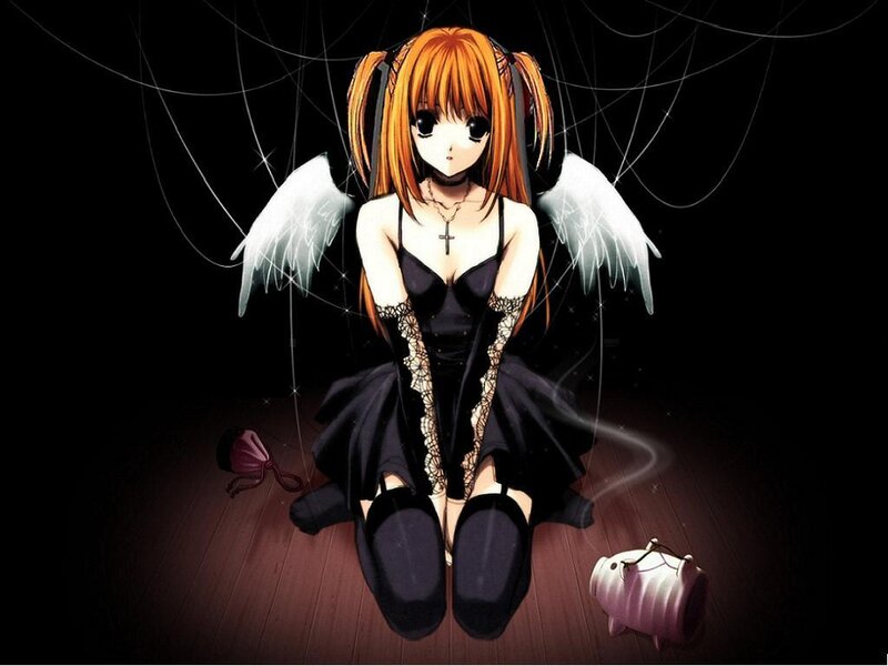 anime girl with angel wings