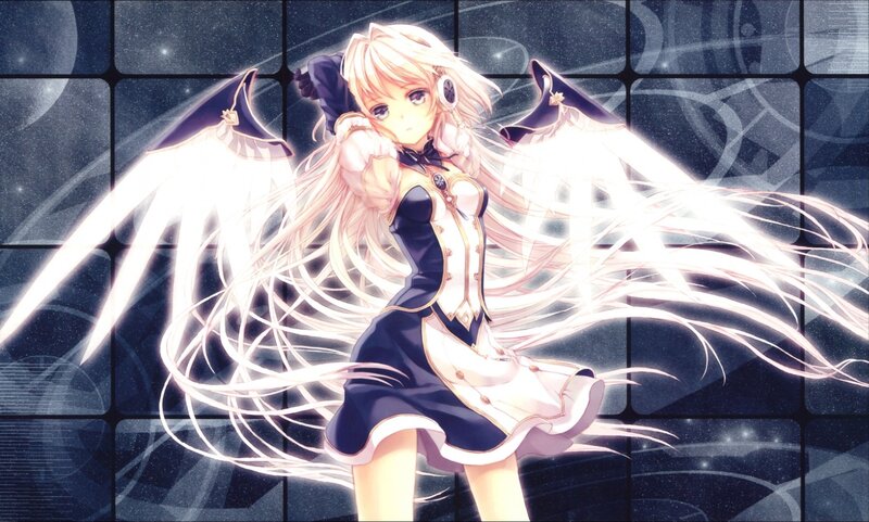 anime girl with angel wings