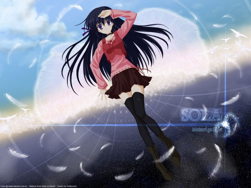 Anime girl with angel wings