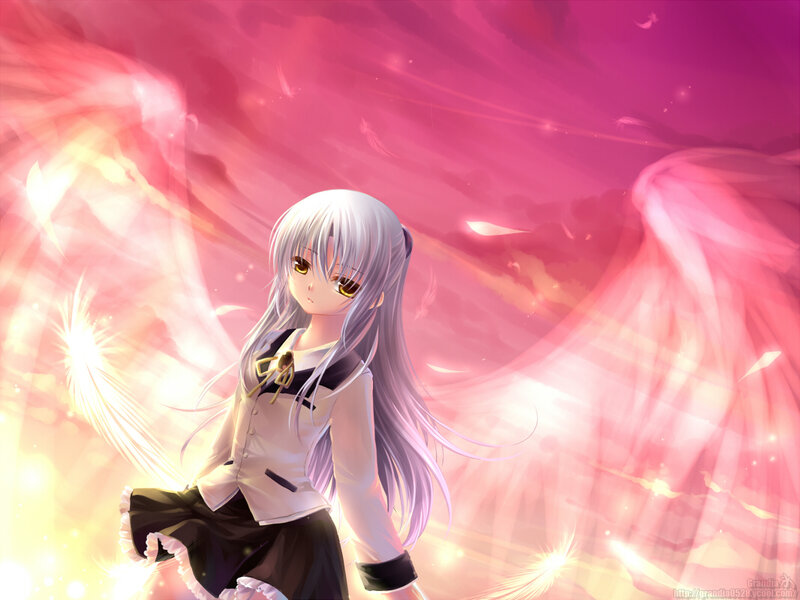 anime girl with angel wings