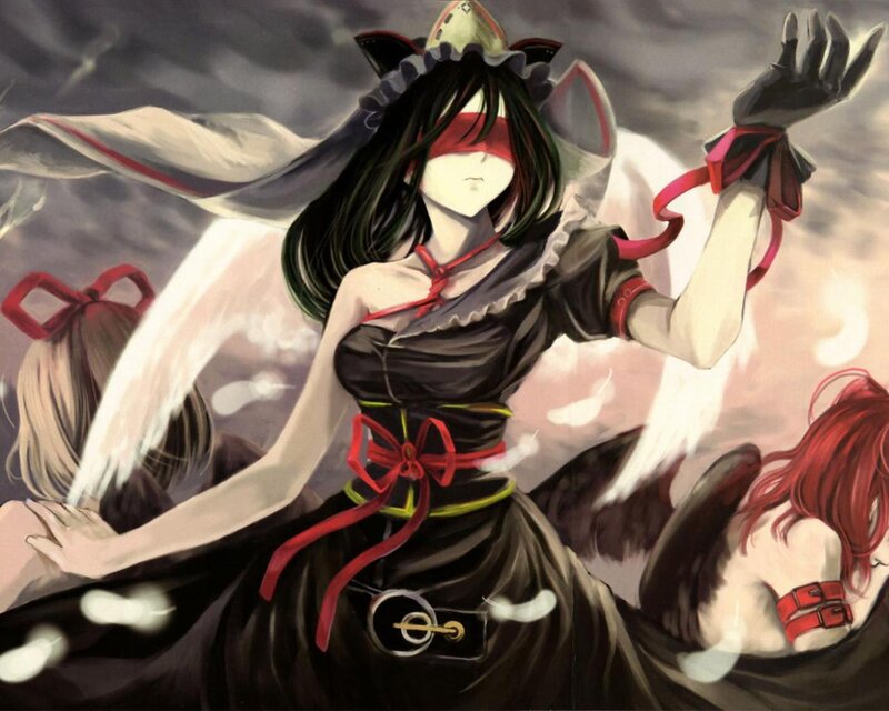 Anime girl with angel wings
