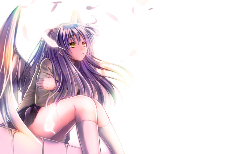 anime girl with angel wings