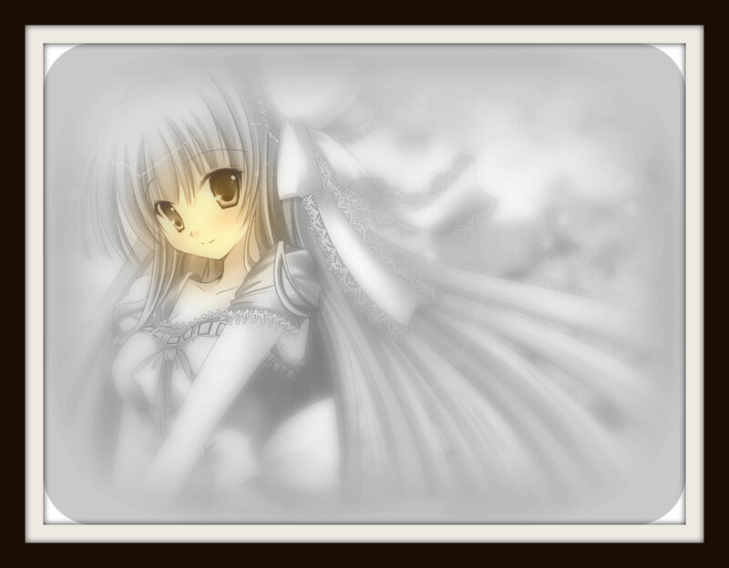 anime girl with angel wings