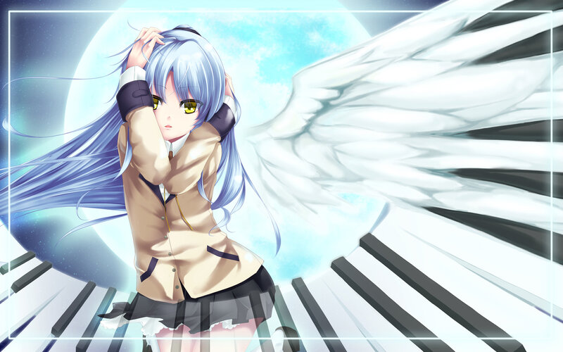 anime girl with angel wings
