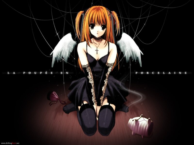 anime girl with angel wings