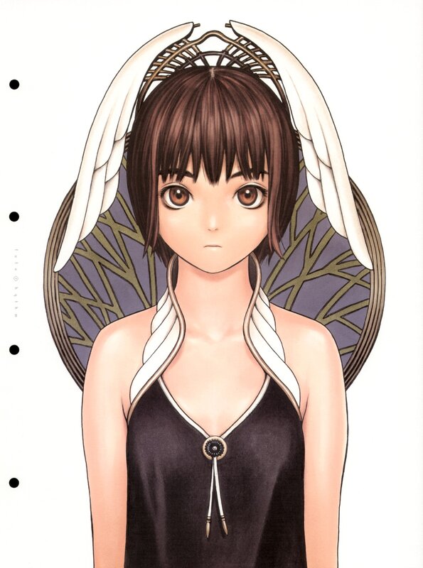 anime girl with angel wings