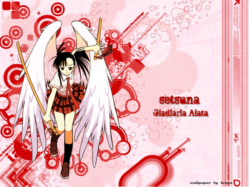 anime girl with angel wings