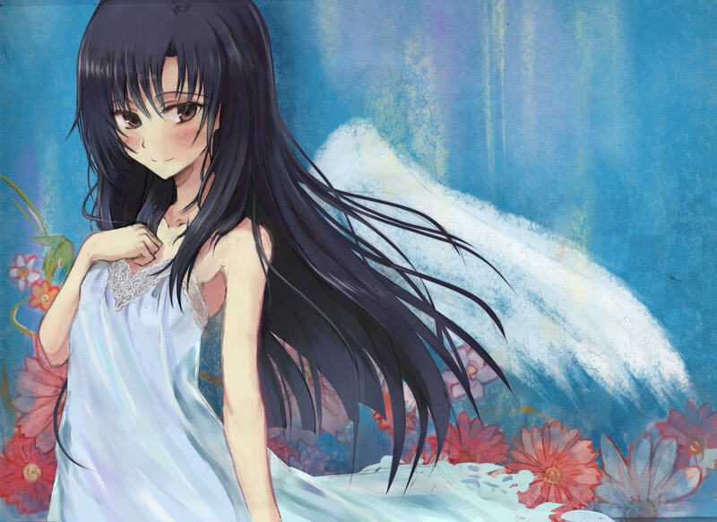 anime girl with angel wings