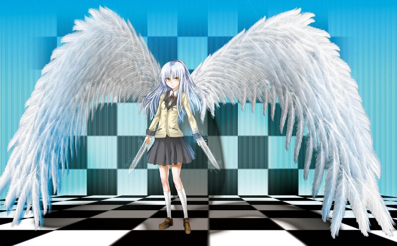 Anime girl with angel wings