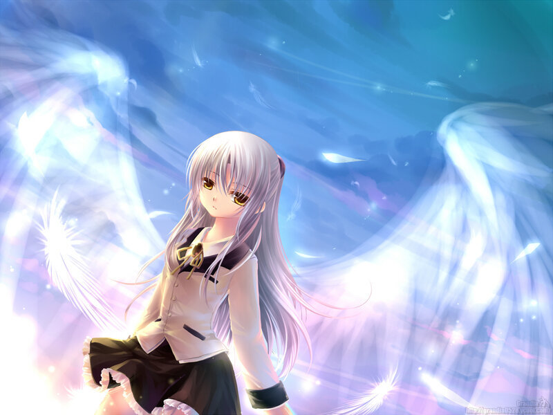 anime girl with angel wings