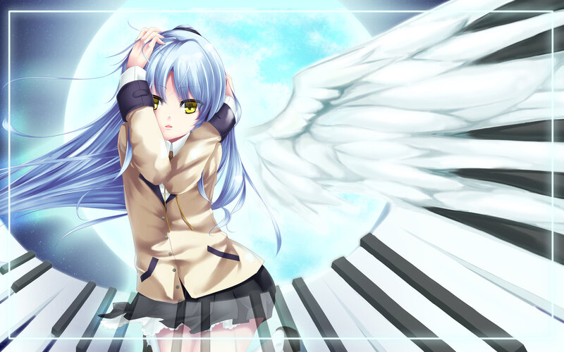 anime girl with angel wings