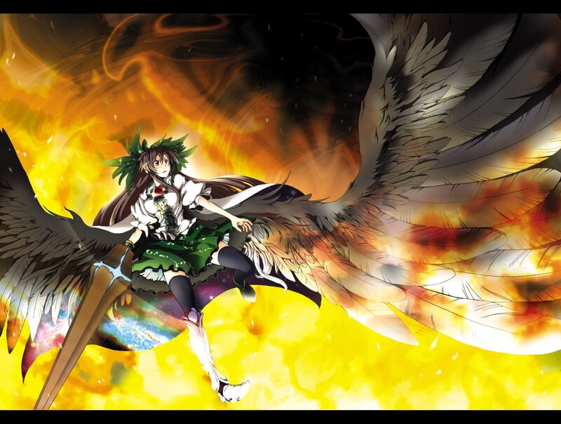 anime girl with angel wings