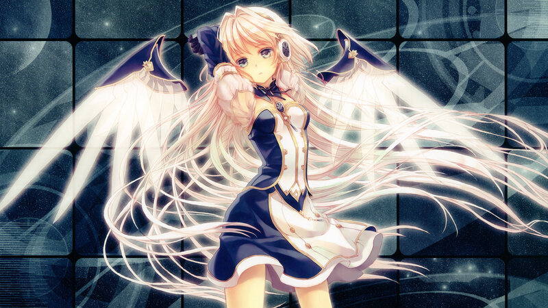 anime girl with angel wings