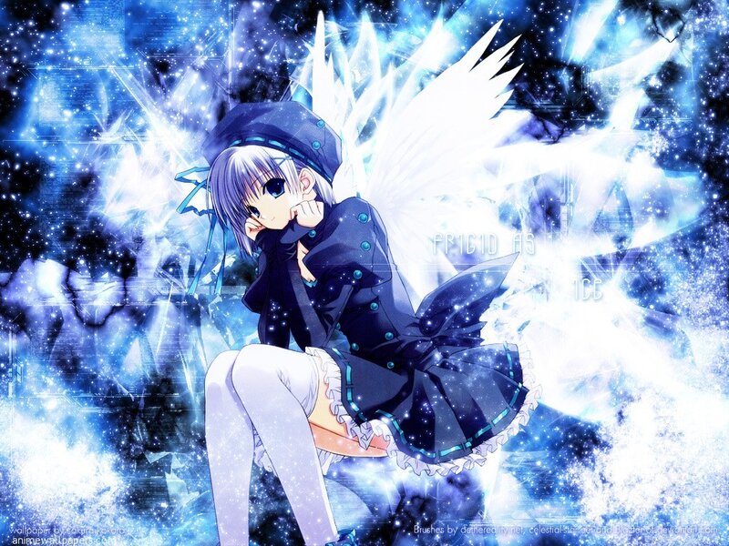 anime girl with angel wings